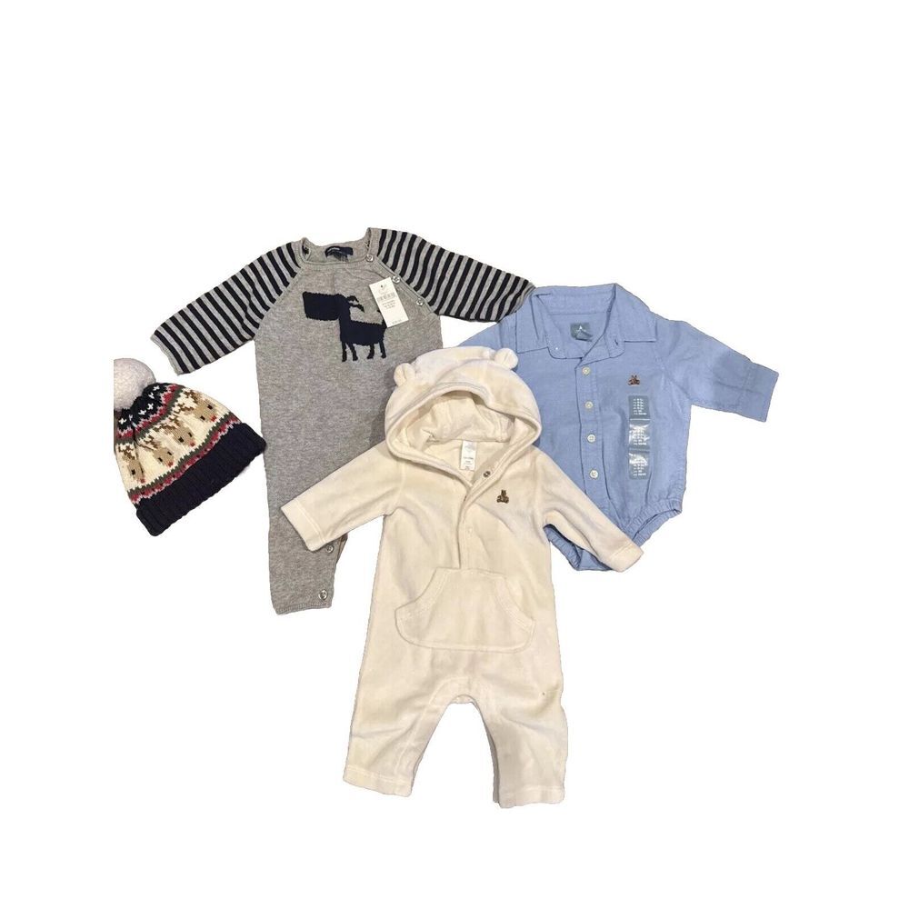 NWT Gap 0-3 Bundle Baby Boy Set Jumpsuit Four Piece Sets And Hat